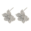 Brass with Cubic Zirconia Stud Earring EJEW-B035-46P-1