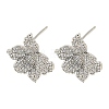 Brass with Cubic Zirconia Stud Earring EJEW-B035-46P-1