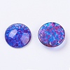 Transparent Spray Painted Glass Cabochons DGLA-R020-25mm-M-2