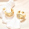 Brass Micro Pave Clear Cubic Zirconia Stud Earrings for Women EJEW-U056-05B-G-3