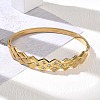 304 Stainless Steel Crystal Rhinestone Hinged Cuff Bangles SA-CBAB92B-18G-1