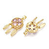 Brass Micro Pave Cubic Zirconia Pendants KK-N254-222G-2