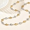 Two Tone 304 Stainless Steel Triangle Link Chain Necklaces for Women NJEW-G201-01GP-2
