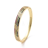 Colorful Cubic Zirconia Triple Link Hinged Bangle BJEW-F445-09G-2