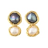 Brass Wired Stud Earrings EJEW-P302-04G-4