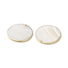 Natural Freshwater Shell Disc Pendants SSHEL-B002-03B-02-2