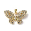 Brass Micro Pave Cubic Zirconia Pendants KK-P320-03A-G-1