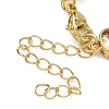 Square Brass Pave Cubic Zirconia Link Chain Bracelets for Women BJEW-P385-08G-3