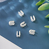 6Pcs 925 Sterling Silver Hollow Initial Beads STER-TA0001-53U-6