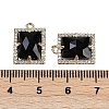 Natural Obsidian Faceted Rectangle Pendants G-I375-05G-05-3