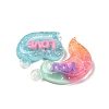 Gradient Color Translucent Resin Pendants RESI-G048-01G-3