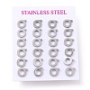 304 Stainless Steel Greek Alphabet Stud Earrings STAS-D007-07P-09-3