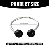 2 Sets 2 Colors Brass Plastic Pearl Finger Rings Sets for Women RJEW-GO0001-26-2