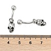 Skull 316 Surgical Stainless Steel Dangle Belly Button Rings EJEW-G416-05AS-5