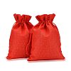 Polyester Imitation Burlap Packing Pouches Drawstring Bags X-ABAG-R004-18x13cm-01-1