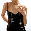 Flower Alloy with Brass Pendant Lariat Long Wrap Necklaces for Women FS-WG8B231-02-3