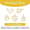 5Pcs 5 Style Brass Micro Pave Clear Cubic Zirconia Pendants ZIRC-YW0001-24-2