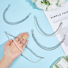 2Pcs Alloy Curb Chain with Plastic Pearl Bead Double Layer Boot Strap Chains AJEW-ME0003-15-3