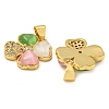 Rack Plating Brass Micro Pave Clear Cubic Zirconia Pendants KK-Z063-15G-2
