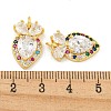 Rack Plating Brass Micro Pave Cubic Zirconia Pendants KK-K341-68G-3