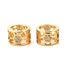 Brass Micro Pave Clear Cubic Zirconia European Beads ZIRC-P086-37G-2