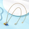 3 Cube Faceted Glass Pendant 304 Stainless Steel Cable Chain Necklaces for Women NJEW-JN05711-01-5