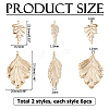 12Pcs 2 Styles Brass Pendants KK-HS0015-52-2