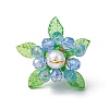Glass with Round Shell Pearl and Acrylic Charms Pendants PALLOY-MZ00647-03-3