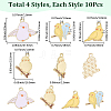 40Pcs 4 Styles Alloy Enamel Pendants ENAM-SC0007-54-2