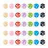 70Pcs 7 Colors Flower Opaque Resin Beads RESI-TA0001-55-1