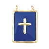 Brass Enamel Pendants KK-L251-01G-B-2