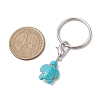 Turtle Dyed Synthetic Turquoise Keychain KEYC-JKC00962-01-3