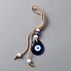 Glass Evil Eye Pendant Decorations HJEW-WH0006-54-1
