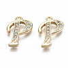 Brass Micro Pave Clear Cubic Zirconia Pendants KK-S360-053P-NF-2