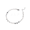 304 Stainless Steel Flat Sequin Chains Bracelets BJEW-OY001-03P-1