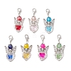 7Pcs 7 Colors Angel Glass Pendant Decorations HJEW-JM02788-02-2