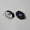 Glass Rhinestone Embroider Thread Iron on/Sew On Patches PATC-WH20029-09-2