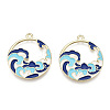 Chinese Style Alloy Enamel Pendants X-ENAM-M043-03G-01-RS-3