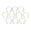 10Pcs 10 Colors Adjustable Waxed Polyester Cord Bracelet Making AJEW-JB01314-1