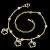 European and American Fashion Brass Flower Charm Anklets For Ladies Summer Holiday AJEW-BB14816-G-2