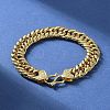 Brass Cuban Chain Bracelets for Women Men BJEW-R016-01G-01-1