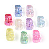 UV Plating Transparent Acrylic European Beads OACR-M027-02B-2