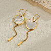 304 Stainless Steel Natural Shell Stud Earrings WG6211B-01-2
