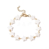 Natural Shell Star Link Chain Bracelet BJEW-C015-02G-1