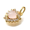 Brass Micro Pave Cubic Zirconia with Glass Pendants KK-D295-28G-01-2