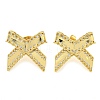 Bowknot Brass Micro Pave Cubic Zirconia Stud Earrings for Women EJEW-P275-06G-1