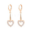 Brass Micro Pave Cubic Zirconia Leverback Earrings EJEW-N058-18A-G-2