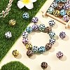 35Pcs 7 Colors Printed Opaque Acrylic Beads OACR-YW0004-51-4