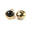 Natural Black Onyx(Dyed & Heated) Half Round Charms STAS-L080-009G-01-2