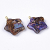 Assembled Synthetic Imperial Jasper and Bronzite Pendants G-S366-002H-2